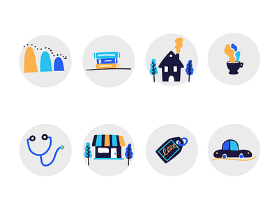 Debt management icon set car debt financial graph icon illustration ui