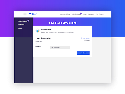 Saving loan simulations card financial fintech loan web app