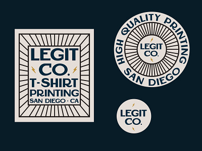 Legit Co. t-shirt printing branding color design illustrator logo marketing