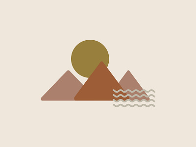 Simple shape illustrations branding cactus color desert design fountain illustration illustrator minimalistic mountains