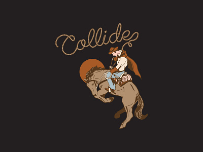 Collide branding color cowboy design horse illustration illustrator shirt western