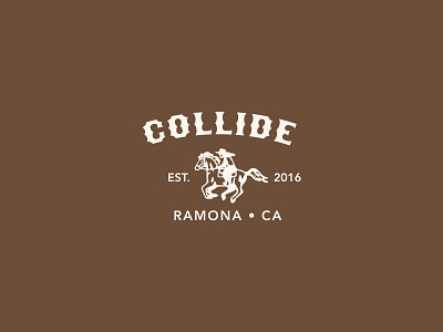 Collide branding color cowboy cowgirl design horse illustration illustrator logo minimalistic typography western