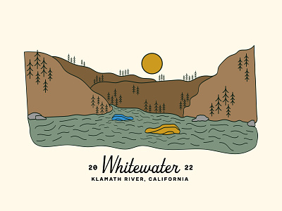 Whitewater branding camping color design graphic design illustration illustrator logo outdoors rafting whitewater