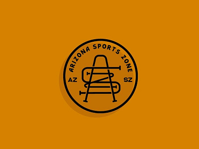 Arizona Sports Zone arizona black branding design illustrator logo minimalistic monogram shadow sports yellow