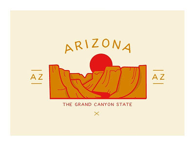 Arizona Design arizona branding color design explore illustration illustrator logo minimalism mountains nature state sticker sticker design