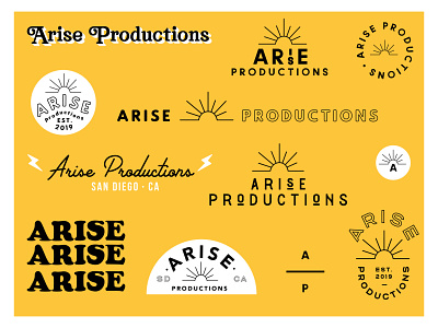 Arise arise branding color design designer film filmmaker icon illustrator logo logo design logos logotype marketing minimalistic production productions sun typography vector