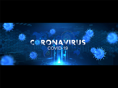 Hologram of coronavirus COVID-2019 on a blue futuristic backgr 2019 ncov 3d bacteria corona corona virus coronavirus covid 19 covid 19 design futuristic healthcare hologram illustration medical microbe pandemic sci fi science scifi virus