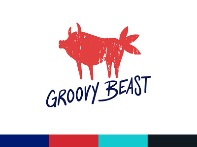 Groovy Beast branding branding design design icon identity identity design illustration logo logo design meat restaurant restaurant logo typography vector