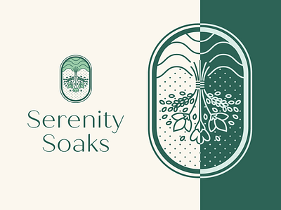 Serenity Soaks Logo Design branding design drawing illustration logo typography vector