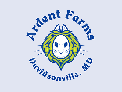 Ardent Farms Logo branding bunny design drawing farm lion logo rabbit vector
