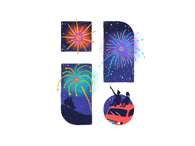 Fireworks america american digital art explosion fireworks fourth of july illustration illustrations independence day july 4th logo passport