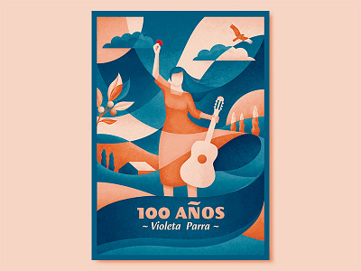 Violeta Parra 100 años gabriel illustration ilustración maragaño music música parra violeta