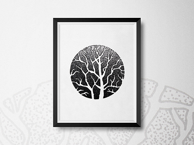 Sketch #3 black and white circle dots drawing illustration pen sketch tattoo tree wood