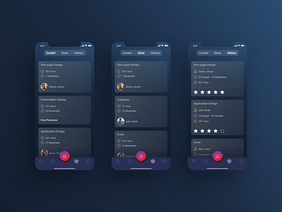 Worker & Clients Dark Style account categories dark app profile ui