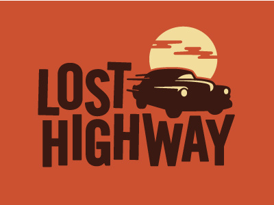 Lost Highway pt. II branding car illustration logo mark noir vintage