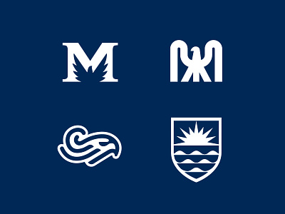University Logo Marks bird branding logo mark university