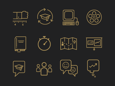 Training Guide Icons icons illustration