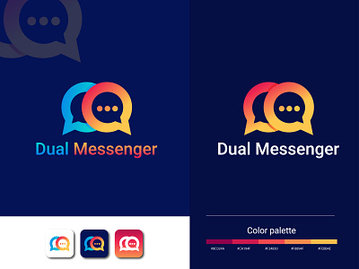 Dual Messenger Logo design - Chat logo mark branding branding design dribbble graphic design icon logo logo design logo design branding logo designer logo folio logo idea logo maker logo mark logo mark symbol icon logo trends logos logotype messenge logo modern logo monogram logo