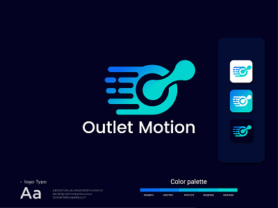 Outlet motion Logo design - O + Motion logo mark