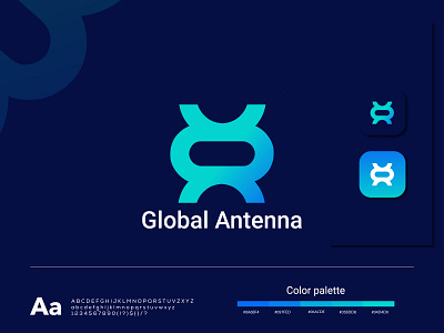 Global Antenna logo concept - Modern Logo Mark abstract logo antenna logo branding branding design graphic design icon illustrator logo logo design logo design branding logo designer logo idea logo maker logo mark logo mark symbol icon logo marks logo trends 2020 logos modern logo monogram logo