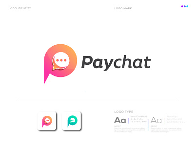 P+Chat Modern logo mark - chat logo design