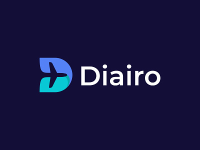 D Logo - D Airoplan logo - Negative space logo