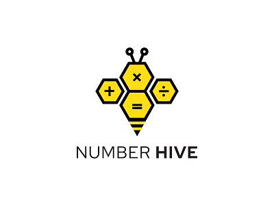 Number hive Logo - Hexagon - geometric - bee logo design bee logo best bee logo branding branding design design geometric bee logo graphic design hexagone bee hive logo honey logo icon logo logo design logo designer logos math bee logo monogram logo number bee logo number hive logo unique bee logo