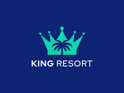 King Resort Logo - Crown Logo - Travel and Hotel Logo