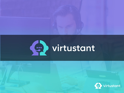 Virtustant Logo design - virtual assistant logo