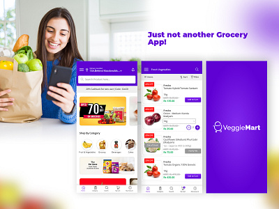 Grocery Shopping App - Revisit ai app app design brand design branding branding design design ecommerce figma food app graphic design grocery app india logo psd ui uikit xd design