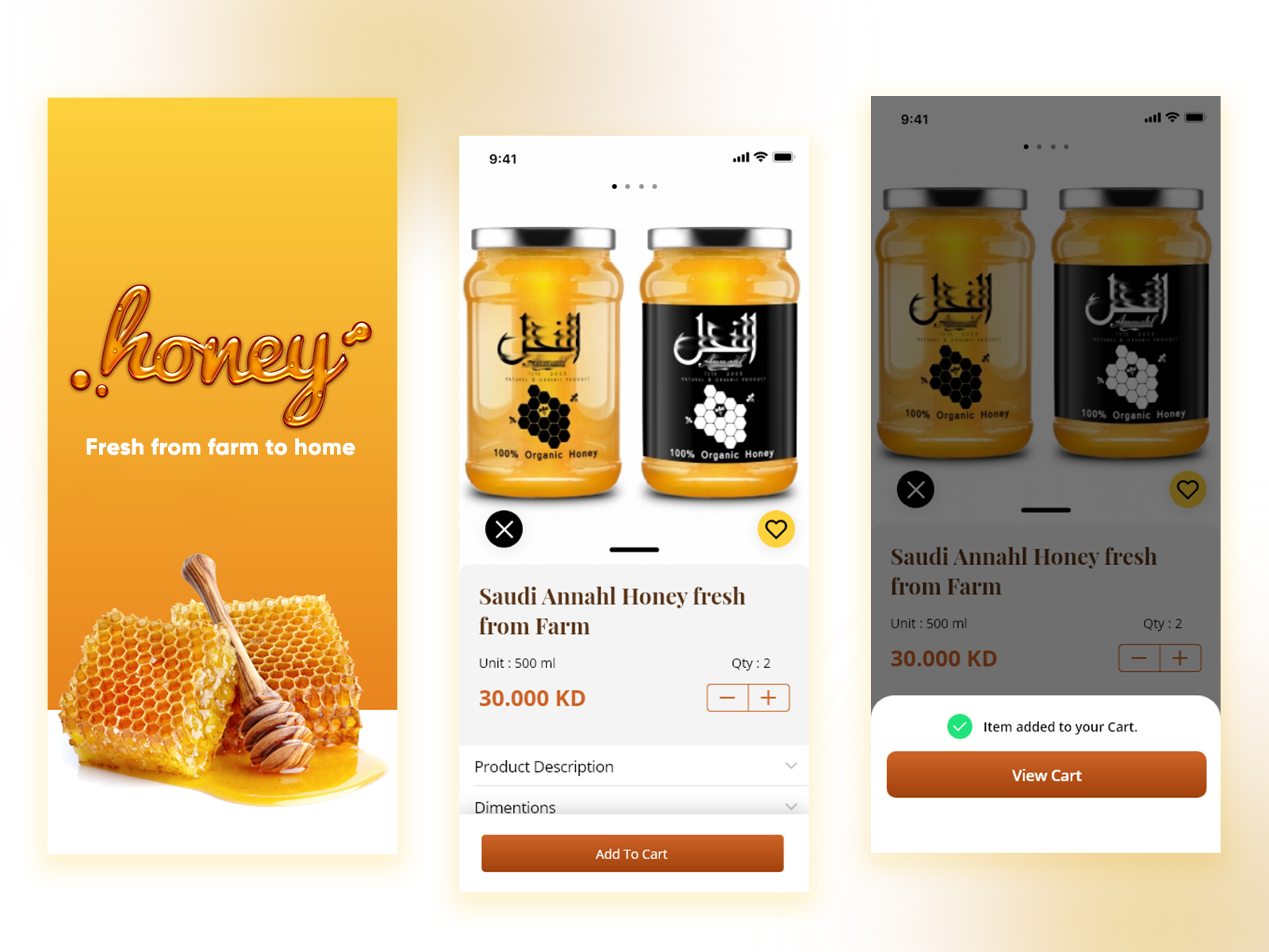 Premium Honey Mobile App Ui Design Concept by Hasnain Ebrahim on Dribbble