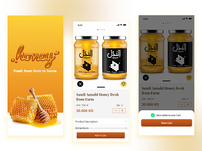 Premium Honey Mobile App Ui Design - Concept