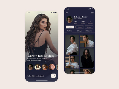 Fashion modeling portfolio's Mobile App UI Design app design ecommerce fashionapp illustration iphone logo model psd typography ui ux