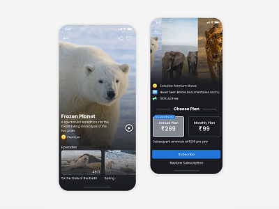 🐧 Wildlife Mobile App UI Design animal animalapp app design branding design graphic iphone movie app psd typography ui ux