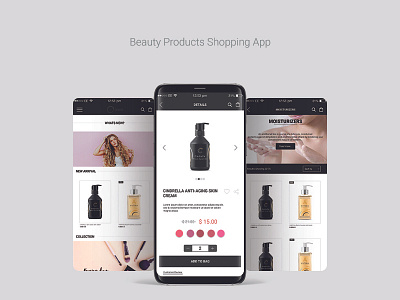 Beauty Products Shopping App beauty black clean color design ecommerce psd purple shopping ui ux yellow