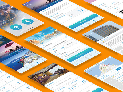 Travel App Screens app blue color design ecommerce graphic icon illustrator iphone mobile app orange psd toruism travel typography ui ui ux design ux design vector web