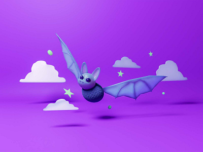 Bats are bae 3d 3d art animal blender blender3d character design cute design graphic design illustration model