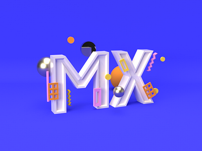 MX 3-D 3 d blender blender3d color dribbbble graphic design logo renders texture