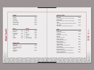 Maki Sushi branding design japanese menu restaurant sushi typography