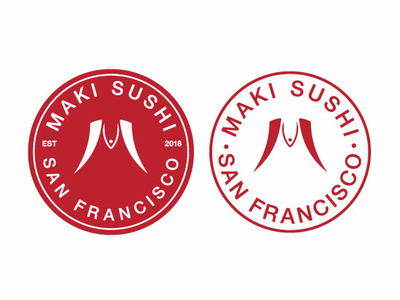 Maki Coaster badge branding coaster japanese logo m menu restaurant sushi typography