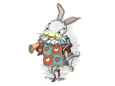 Follow the white rabbit alice character illustration rabbit white wonderland