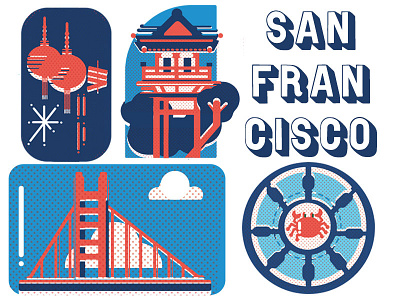 San Francisco Icons cute graphic icons illustration san francisco