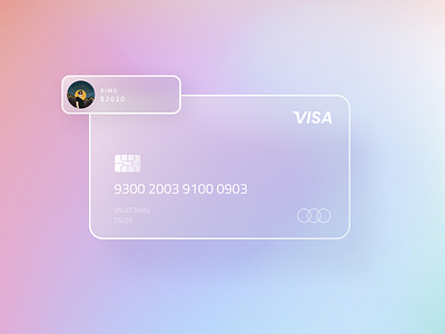 UI Glassmorphism Card app design illustration ui