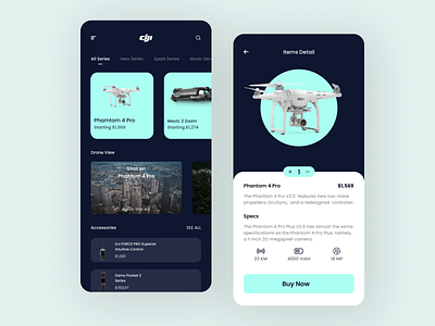 Drone Store android app branding design mobile ui ux