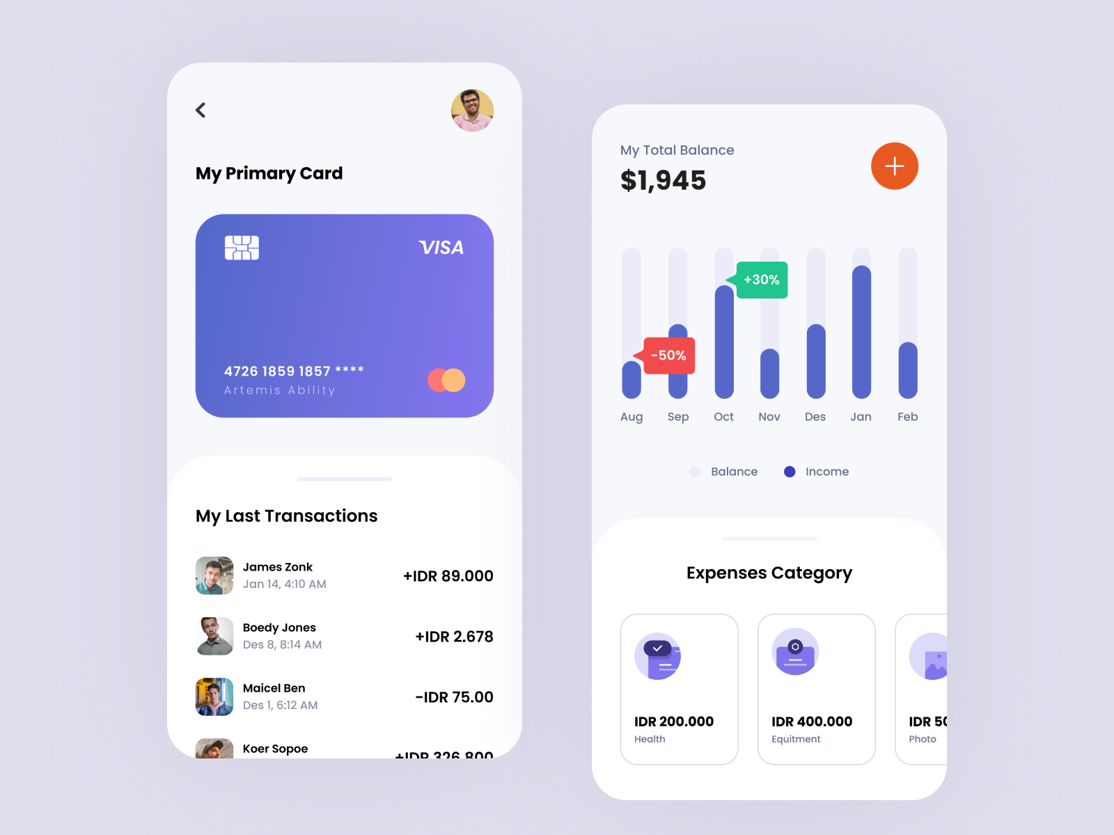 Financial App Mobile by Bimore Design on Dribbble