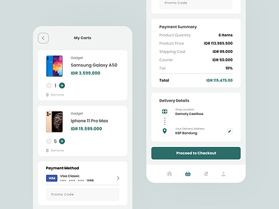 Checkout Items android app design mobile mobile app ui