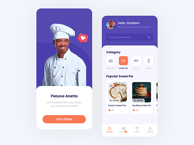 PieLove Food Order - UI Design Mobile #Exploration android app design flat icons illustration mobile app ui ui ux ui design uidesign uiux ux uxdesign uxui vector web