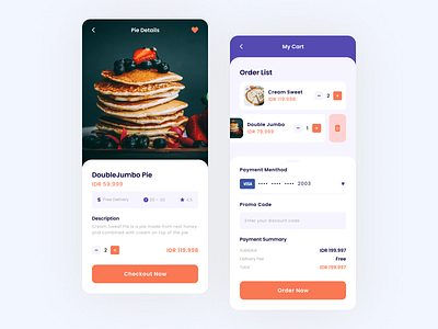 PieLove Food Order UI Design (Part 2)