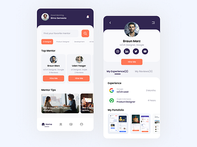 Find Mentor App - UI Design Mobile