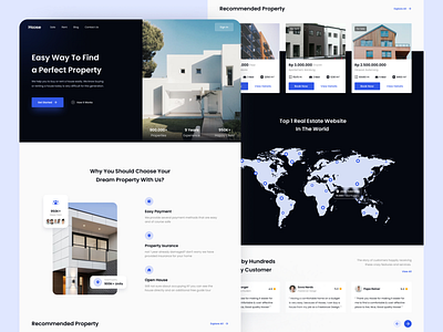 Hoose - Real Estate Landing Page app branding design explorations real estate rent house sale house ui ux website